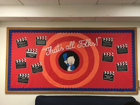 That's All Folks Closing Board   #RA #RAinspo #bulletinboards End Of Year Ra Bulletin Board, Closing Board Ra, Closing Ra Bulletin Board, Interactive Ra Boards, Closing Bulletin Board Ra, Finals Bulletin Board Ra, Funny Ra Bulletin Boards, Ra Closing Bulletin Board, Ra Board Ideas