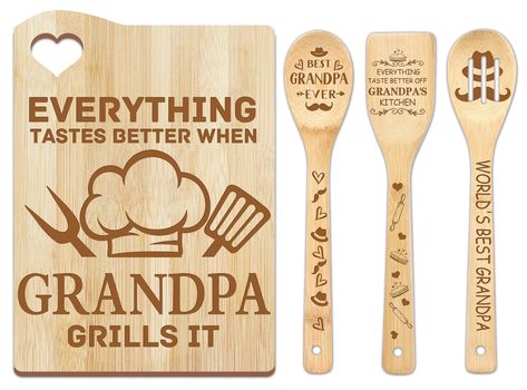 Grandpa Gifts Diy, Fathers Day Gifts For Grandpa, Fathers Day Grandpa, Gifts For Grandpa, Grandpa Birthday Gifts, Gift For Grandpa, Grandparents Day, Kitchen Gifts, Box Signs