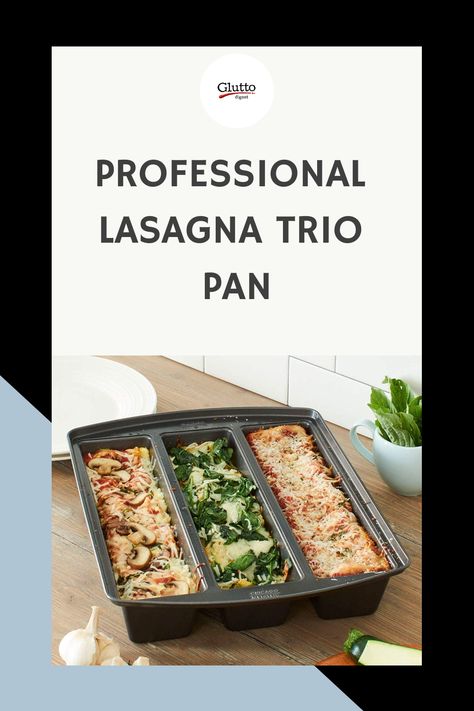 Make a variety of lasagnas at once with this professional lasagna trio pan. Test recipes or cook for multiple people with different diets or preferences! Lasagna Trio Pan Recipes, Gifts For Foodies, Lasagna Pan, Lasagna Recipes, Different Diets, Gifts For Anyone, Pan Recipes, Lasagna Recipe, Foodie Gifts