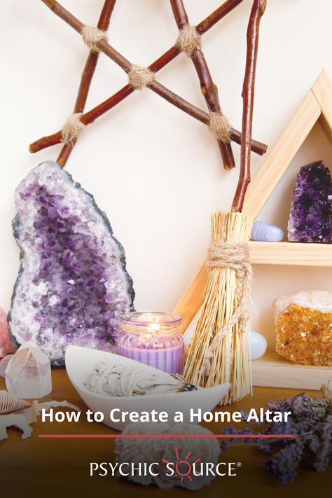 Did you know you can create your own altar at home? It doesn't have to be large and adorned with expensive items. Creating your home altar begins with setting an intention for it and then decorating it however feels right for you. Click the pin to visit our website and learn how to build the right altar for you. Life Metaphors, Spiritual Ideas, Spiritual Altar, Expensive Items, Spiritual Home, Spiritual Advisor, Altar Table, Spiritual Symbols, Home Altar