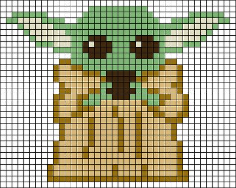 Yoda Cross Stitch Pattern Free, Grogu Knitting Pattern, Yoda Alpha Pattern, Grogu Cross Stitch Pattern, Starwars Alpha Pattern, Starwars Cross Stitch Patterns, Cross Stitch Patterns Star Wars, Grogu Perler Bead Pattern, Star Wars Grid Pattern