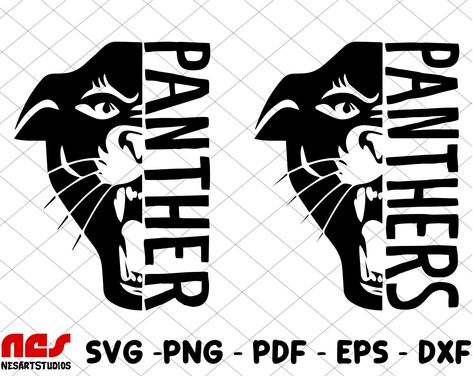 Panther & Black Panther cut files featuring claws & silhouettes in SVG Panther Silhouette, Black Panther Svg, Panther Svg, Panthers Svg, Softball Mom Svg, Panther Black, Swag Ideas, School Spirit Shirts, Black Panthers