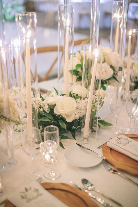 Wedding Farm Table, Farm Table Centerpiece, White Scabiosa, Delphinium White, White Delphinium, Farm Table Wedding, White Taper Candles, Taper Candles Wedding, White Freesia