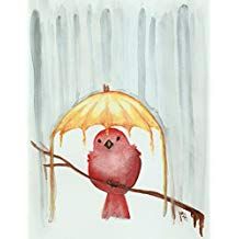 8"x10" Art print, Red Bird Yellow Umbrella in the Rain Umbrella In The Rain, Rain Painting, Bird Watercolor Paintings, Watercolor Postcard, Yellow Umbrella, Umbrella Art, Diy Watercolor Painting, Watercolor Flower Art, Watercolor Painting Techniques