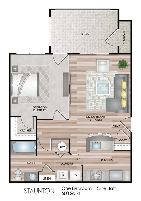 One Bed Apartment Floor Plan, Apartment Floor Plans One Bedroom, One Floor Apartment Design, 1 Bed Apartment Floor Plan, Cute Apartment Layout, 1 Room Apartment Layout, 1 Bedroom Floor Plans Layout, College Apartment Layout, Family Apartment Layout