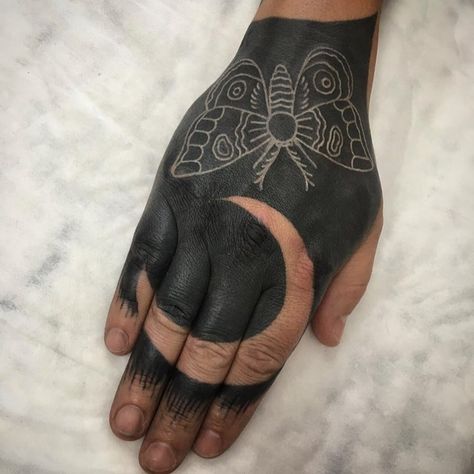 White On Black Tattoo, White Over Black Tattoo, Hand Tattoo Cover Up, Can Tattoo, Tatuaje Cover Up, Black Sleeve Tattoo, Hand Tattoo Designs, Mandala Hand Tattoos, Tattoo White