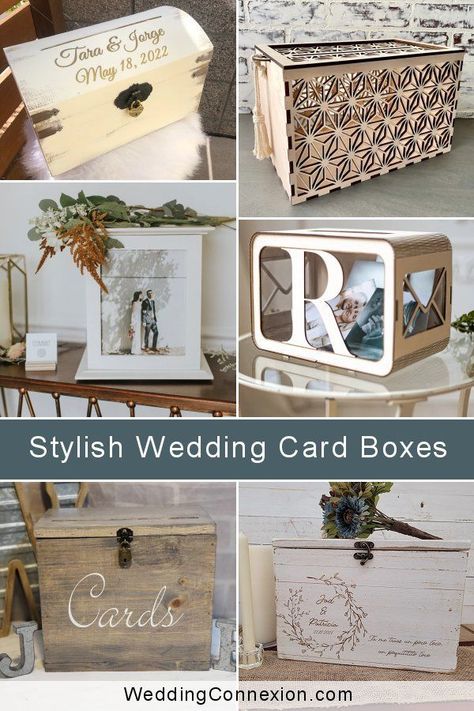 Explore beautiful wedding card box ideas that are handcrafted, available in an array of sizes and colors. These wedding card boxes can be personalized with your names and the date of your wedding. Explore below for beautiful wedding card box ideas at WeddingConnexion.com Fall Card Box Wedding, Rustic Card Box Wedding Diy, Unique Card Boxes For Wedding, Beach Wedding Card Box Ideas, Winter Wedding Card Box Ideas, Boho Wedding Card Box Ideas, Fall Wedding Card Box Ideas, Wedding Mailbox Card Holder, Unique Card Box Wedding