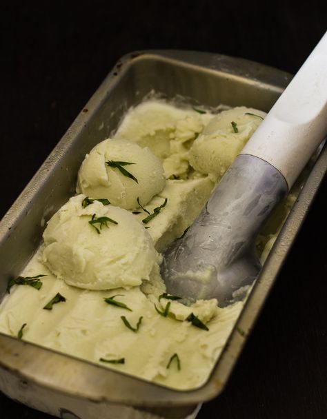 Basil Ice Cream Recipe, Ice Cream Lemon, Basil Ice Cream, Ginger Ice Cream, Lemon Ice Cream, Ice Cream Containers, Ice Cream Base, Ginger Nut, Lemon Basil