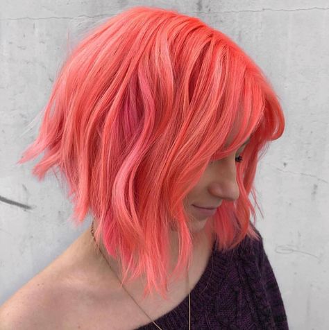 Peach Hair Colors, Cheveux Oranges, Coral Hair, Pulp Riot Hair Color, Pulp Riot Hair, Peach Hair, Balayage Blonde, Pulp Riot, Hair Color Pastel