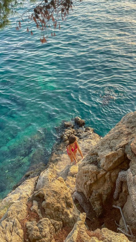 summer rock climbing ocean beach sea croatia dubrovnik roadtrip interrail travel Dubrovnik Croatia Instagram, Croatia Beach Pictures, Dubrovnik Photo Ideas, Croatia Beach Aesthetic, Split Croatia Photo Ideas, Croatia Picture Ideas, Croatia Instagram Pictures, Croatia Summer Aesthetic, Dubrovnik Croatia Aesthetic