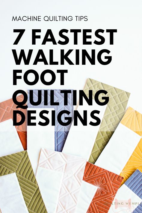 Staring at your unquilted quilt top and looking for some machine quilting tips for the borders? We found 7 easy walking foot border quilting ideas to give you the inspiration you need to think outside the box on your next quilt project. #quiltingwemple #machinequiltingtips #quiltingtips #machinequilting #borderquiltingideas Machine Quilting Designs Hst, Quilting Patterns For Borders, Quilt As You Go Quilting Designs, New Quilting Ideas, Types Of Quilting Techniques, Quilting The Quilt, Border Quilting Designs Simple, Free Motion Border Designs, Border Free Motion Quilting Designs