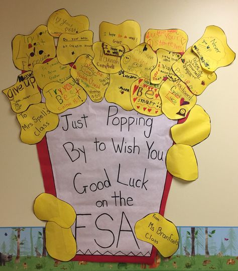 Popping by to wish you good luck. Testing encouragement poster Staar Posters, Testing Encouragement Posters, Testing Motivational Posters, State Testing Motivation, Testing Treats For Students, Test Prep Motivation, Test Motivation, State Testing Encouragement, Testing Treats