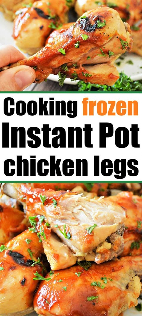 Instant Pot Frozen Chicken Thighs, Instapot Chicken Recipes, Instant Pot Frozen Chicken, Baking Frozen Chicken, Cooking Frozen Chicken Breast, Cooking Frozen Chicken, Chicken Leg Recipes, Homemade Snickers, Cookies Bars