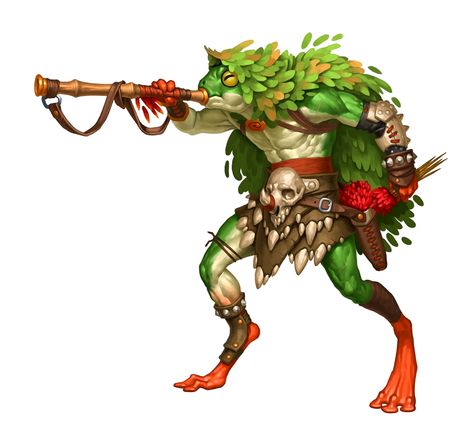 Male Grippli Blowgun Ranger or Hunter - Pathfinder PFRPG DND D&D 3.5 5E 5th ed d20 fantasy Character Artist, Fantasy Races, Manama, Dungeons And Dragons Characters, Dnd Art, Creature Concept Art, Creature Concept, Fantasy Inspiration, Dnd Characters