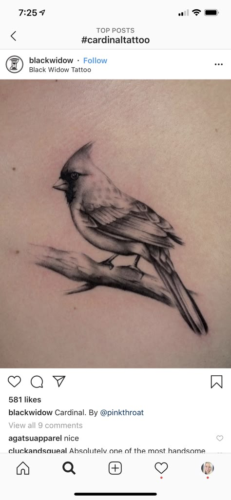 Black And Gray Cardinal Tattoo, Black And Grey Cardinal Tattoo, Black Cardinal Tattoo, Cardinal Tattoo Memorial Black And White, Cardinal Tattoo Black And White, Black And White Cardinal Tattoo, Minimalist Cardinal Tattoo, Small Leg Tattoos Women, Small Leg Tattoos