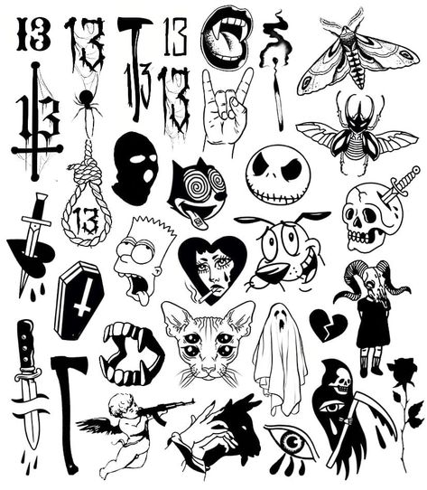 ♠️CASABONA INK♠️ on Instagram: “Este VIERNES 13 TATTOO FLASH EN SESENTAINUEVE TATTOO SEVILLA EN CALLE ARJONA NÚMERO 10 Oferta: pieza a 50, dos por 80€ #flashday…” Tato Grunge, Flash Art Tattoos, Kunst Tattoos, Marquesan Tattoos, Sharpie Tattoos, Muster Tattoos, Drawing Hands, Drawing Eyes, Flash Tattoo Designs