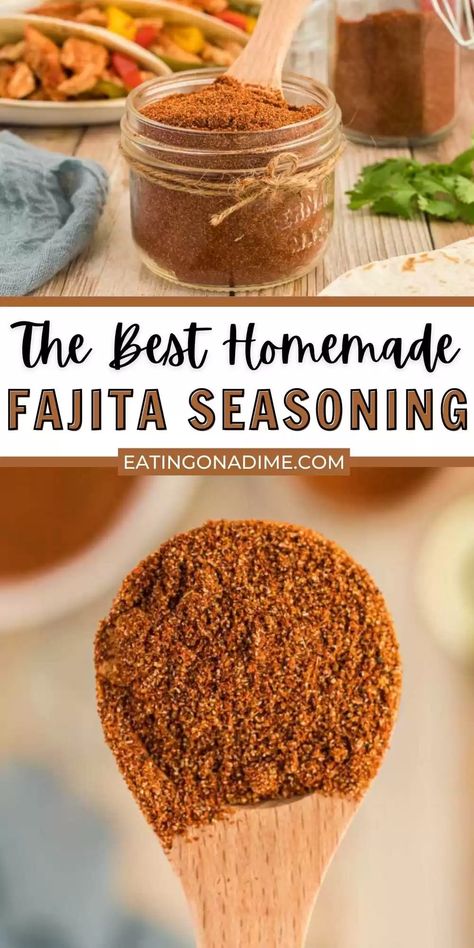 Quick and Simple Fajita Seasoning Recipe - Homemade Fajita Seasoning Diy Marinade, Burrito Seasoning Recipe, Chicken Fajitas Seasoning, Mccormick Spice, Easy Homemade Chili, Fajita Seasoning Recipe, Fajita Mix, Fajita Seasoning Mix, Fajita Spices