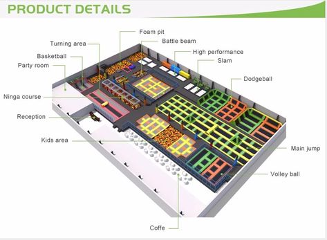 Diagrams Architecture, Trampoline Indoor, Commercial Gym Design, Indoor Trampoline Park, Playground Activities, Commercial Indoor Playground, Park Plan, Commercial Playground, Commercial Playground Equipment