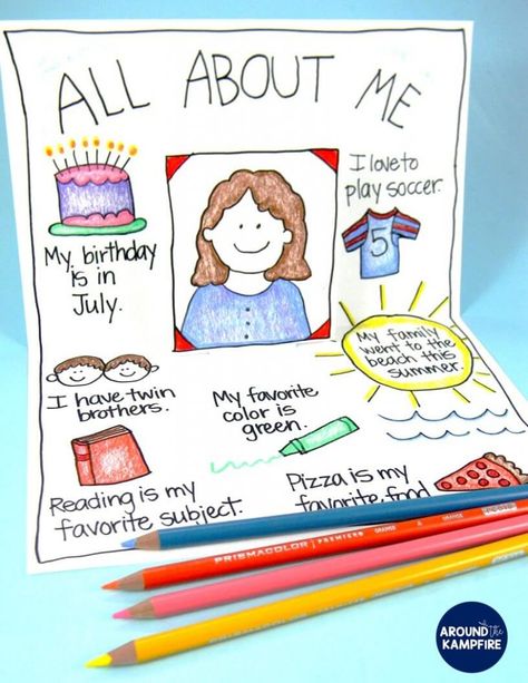 All About Me pop up cards - An easy, no prep back to school activity for getting to know you! Esl Primary School Activities, Activity For Primary Students, Spanish Starters, Culture Activities, About Me Poster, All About Me Poster, Back To School Activity, Get To Know You Activities, Me Poster