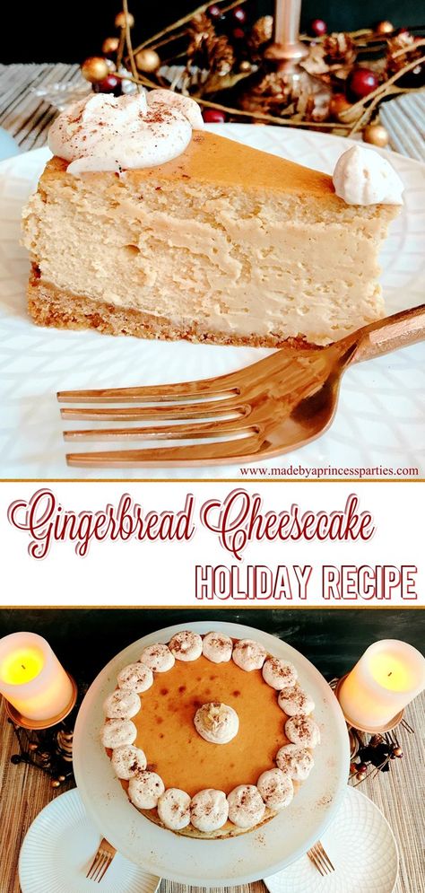 Cinnamon Whipped Cream, Cheesecake Desserts Recipes, Gingerbread Cheesecake, Cheesecake Dessert, Cheesecake Desserts, Dessert Recipe, Ice Cream Recipes, Holiday Baking, Cheesecake Recipes