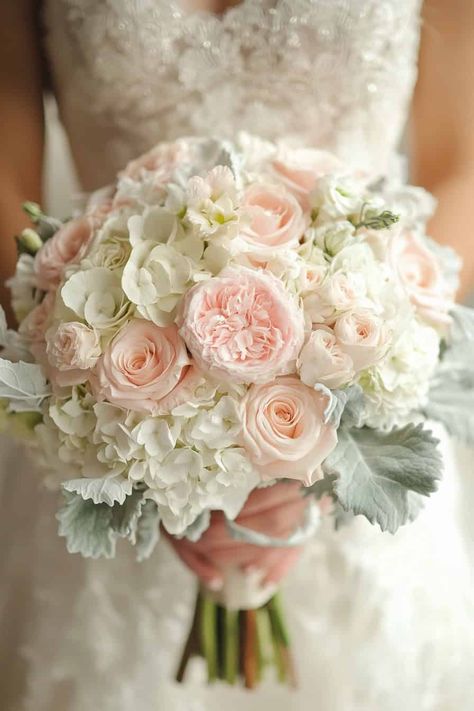 Bridal Flowers Peonies, Wedding Bouquets Bride Hydrangea, Hydrangea And Lily Bouquet, Shades Of Pink Wedding Flowers, White And Pink Bridal Bouquet, Big Rose Bouquet, Wedding Bouquets Hydrangea, Cascade Bouquet Wedding, Pink Hydrangea Centerpieces