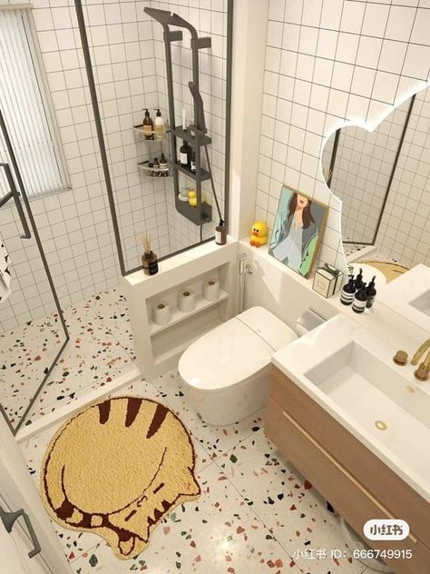 Functional Bathroom Remodel, Small Deck Furniture Layout, Small Deck Furniture, Deck Furniture Layout, Washroom Decor, Outdoor Entryway, Small Bathroom Makeover, Casa Vintage, Small Deck