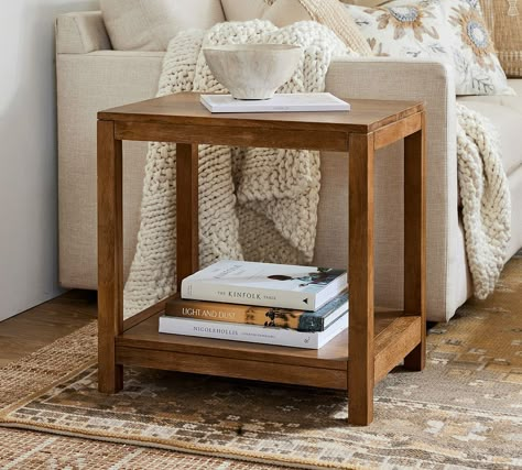 Wood stump side table