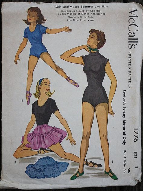 1950s Girls, Skirt Dance, 1950s Sewing Patterns, Vintage Dance, Sewing Patterns Girls, Girls Leotards, Dance Accessories, Costume Patterns, Sewing Patterns For Kids