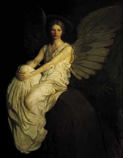 A Painter of Angels Became the Father of Camouflage | Arts & Culture | Smithsonian Abbott Handerson Thayer, Istoria Artei, Angel Artwork, Art Ancien, Angel Painting, Classic Paintings, Old Paintings, Historical Art, Catholic Art