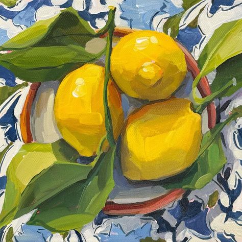 Vicki McGrath (@vickimcgrathart) • Instagram photos and videos Gouache Painting Ideas, Lemons Painting, Katie Green, Beginners Art, Lemon Painting, Beginner Art, Art Invitation, Summer Painting, Acrylic Gouache