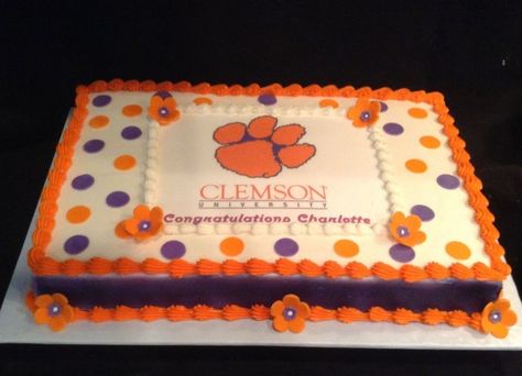 27+ Great Picture of Clemson Birthday Cake . Clemson Birthday Cake Clemson Grad Cake Dawnbakescakes Cakes Pinterest Cake  #BirthdayCakeIdeas Clemson Cake, Football Stadium Cake, Clemson Birthday, Clemson Party, Grooms Cake Hunting, Stadium Cake, College Graduation Cakes, Birthday Cake Pinterest, Cake Pinterest