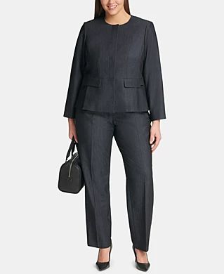 Womens Suits - Macy's Trendy Plus Size Suits, Plus Size Executive Outfits, Plus Size Pant Suit, Plus Size Outfits Business Casual, Plus Size Work Outfits Professional, Plus Size Business Professional, Work Uniform Ideas, Plus Size Interview Outfit, Plus Size Corporate Outfits