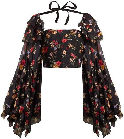 RODARTE Square-neck floral-print silk-blend blouse Couture Dior, Outfit Essentials, Black Women Fashion, Moda Vintage, Stage Outfits, Looks Vintage, Alternative Fashion, Look Fashion, Square Neck