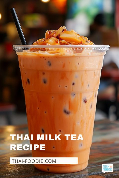 Love drinking Thai milk tea at your favorite Thai place? Make it at home! Easier, more affordable and tastes even better! Iced Thai Milk Tea, How To Make Thai Tea At Home, Honey Milk Tea Recipe, Thai Milk Tea Recipe, Vegan Thai Tea, Thai Tea Cup, Thai Tea Recipe, Tai Tea, Thai Iced Tea Recipe