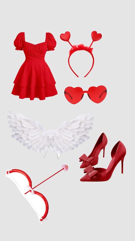 Cupid Halloween costume Idea, I am actually going as cupid this year for Halloween so I thought it'd be a good idea to give some ideas for other people who are going as cupid. I'm most likely going to do other Halloween costumes and stuff but we'll see Cupid Costumes Halloween, Cupid Costume Ideas, Cupid Halloween Costume, Cupid Halloween, Cupid Costume, Red Dress Costume, Halloween Costume Idea, Halloween 2024, Couple Halloween Costumes