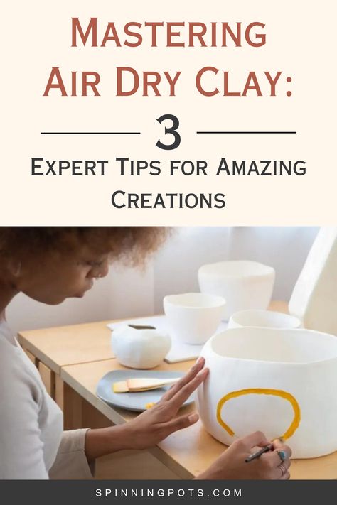 Discover the wonders of air-dry clay! 🌟 An affordable, versatile, and beginner-friendly medium for crafting. No oven needed! Check out our blog for top 3 essential tips to master air-dry clay. Unleash your creativity today! 🎨✨ #Crafting #AirDryClay #DIY How To Smooth Air Dry Clay, Best Air Dry Clay Products, Air Dry Clay Tips And Tricks, Air Dry Clay Techniques, Glazing Air Dry Clay, How To Use Air Dry Clay, How To Glaze Air Dry Clay, Air Dry Clay Tips, Air Dry Pottery