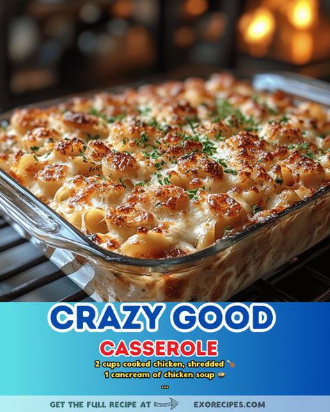 Looking for a delicious dinner idea? Try this Crazy Good Casserole recipe! Packed with flavor and easy to make, this dish is sure to become a family favorite. #casserole #dinneridea #easyrecipe #familyfavorite #comfortfood Make Ahead Dinner Casseroles, Casserole Recipe Videos, Christmas Casseroles Dinner Meals, Make Ahead Casseroles Dinner, Baked Casserole Recipes, Casseroles Dinners, Cassarole Meals, Crazy Good Casserole, Casserole Meals