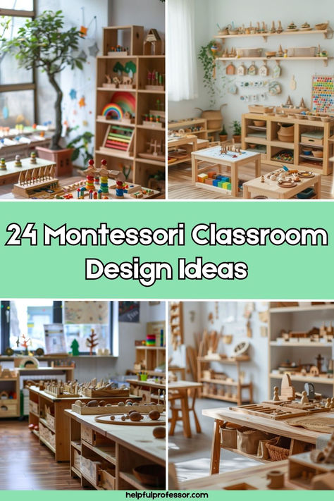 24 Montessori Classroom Design Ideas (2024) Preschool Learning Centers Set Up, Classroom Arrangement Preschool, Nursery School Decor Classroom Ideas, In Home Montessori Daycare, Montessori Decoration Ideas, Preschool Montessori Classroom Set Up, Reggio Inspired Classrooms Elementary, Two Year Old Daycare Room Ideas, Learning Corners Preschool