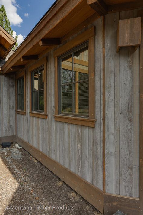 Outdoor Window Trim, Rustic Cabin Exterior, Wood Window Trim, Rustic House Exterior, Wood Siding Exterior, Brush Texture, Exterior House Remodel, Garage Exterior, Barn House Design