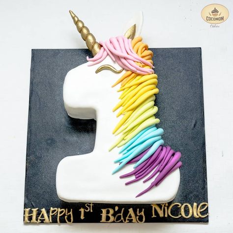 Number cakes, 1st bday, first birthday 1 Shaped Birthday Cake, Rainbow Number Cake, Number 1 Birthday Cake, Unicorn Number Cake, Diy Unicorn Cake, Number One Cake, Holiday Cake Decorating, Number 1 Cake, Alphabet Cake