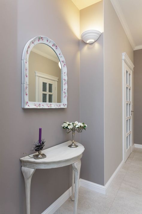 The Most Popular 2023 Paint Color Trends Purple Grey Paint Color, Purple Gray Paint, Hallway Refresh, 2023 Paint Color Trends, Hall Paint Colors, Grey Purple Paint, Hallway Wall Colors, Hallway Paint Colors, Paint Color Trends