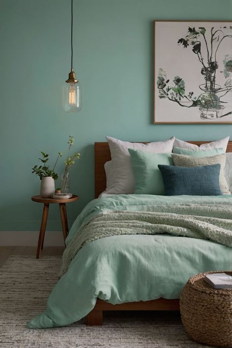 Discover innovative ways to infuse vibrant neon hues into your bedroom decor for a bold and lively space transformation. #ad     #Colortrend #wallpaint2024  #color2024  #DIYpainting  ##DIYhomedecor  #Fixhome Minimalist Zen Bedroom, Bedroom Render, Gothic Living Rooms, Green Bedroom Colors, Benjamin Moore Wythe Blue, Blue Green Bedrooms, Room Ideas Dark, Dark Boho Living Room, Gothic Living Room