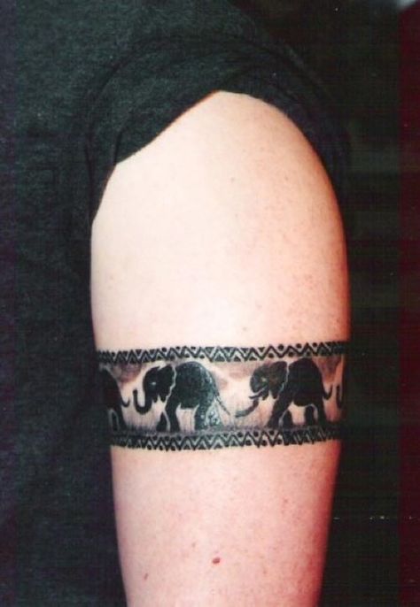 elephant black armband tattoo Band Tattoo Designs, Armband Tattoo Design, Cool Arm Tattoos, Meaningful Tattoos For Women, 4 Tattoo, Small Meaningful Tattoos, Arm Band Tattoo, Elephant Tattoo, Temporary Tattoo Designs