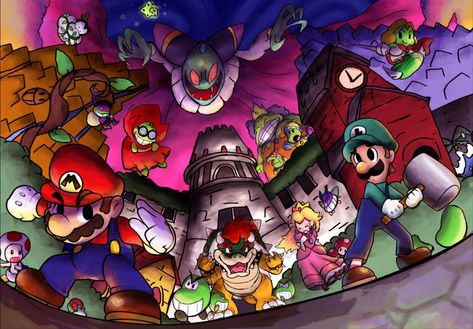 Mario And Luigi Superstar Saga, Mario And Luigi Games, Superstar Saga, Mario Y Luigi, Saga Art, Peach Mario, Super Mario Games, Super Mario And Luigi, Geeky Art