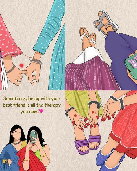 Sometimes, being with your best friend is all the therapy u need❤️ Happy Friendship Day🫶 . . Tag & share with ur friends Art by @o_adapilla follow for more💟 . . #friends #friendship #friend #friendshipgoals #foryoupage #illustration #doc_sparkling #o_adapilla #friendshipgoals #special #she #instagram #quotes #friendquotes More Friends, Friends Art, Happy Friendship, Happy Friendship Day, Friendship Day, Friendship Goals, Girls Dpz, Instagram Quotes, Friends Quotes