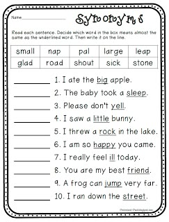 Peterson's Pad: Class Size, SIOP & Synonym FREEBIE Synonyms Worksheet, 2nd Grade Grammar, 2nd Grade Writing, 2nd Grade Ela, Synonyms And Antonyms, 2nd Grade Worksheets, 2nd Grade Reading, First Grade Reading, Grammar Worksheets