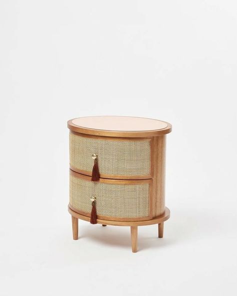 Peach Bedside Table, Pink Bedside Table, Cane Bedside Tables, Unusual Bedside Tables, Pink Bedside Tables, Rattan Decoration, Rattan Bedroom Furniture, Rattan Bedside Table, Blue Bedside Tables