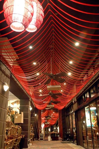 Rope Installation, Manila Rope, Wine Experience, Roof Ceiling, Florida Restaurants, Bar Interior Design, Ceiling Detail, Double Braid, Material Selection