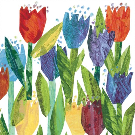 Eric Carle Blog: Spring is in the air! Eric Carle Art, Kunst Collages, Tulip Painting, Tulips Art, Photography Beach, Eric Carle, Marmont Hill, Spring Art, Colorful Wall Art