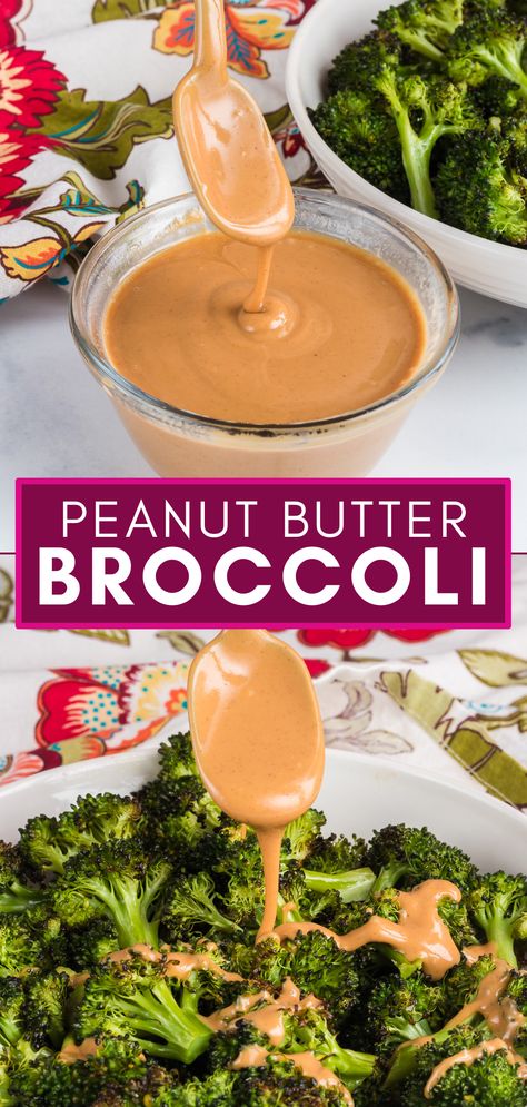 Roasted broccoli drizzled with peanut sauce makes it easy to eat your veggies! This kid-friendly sauce recipe uses familiar and simple ingredients in unexpected and delicious ways. You have to try it! Peanut Butter Vegetables, Sauce For Broccoli, Healthy Sauce Recipes, Sauce For Vegetables, Butter Broccoli, Broccoli Side Dish, Buttered Vegetables, Peanut Butter Sauce, Comfort Soup